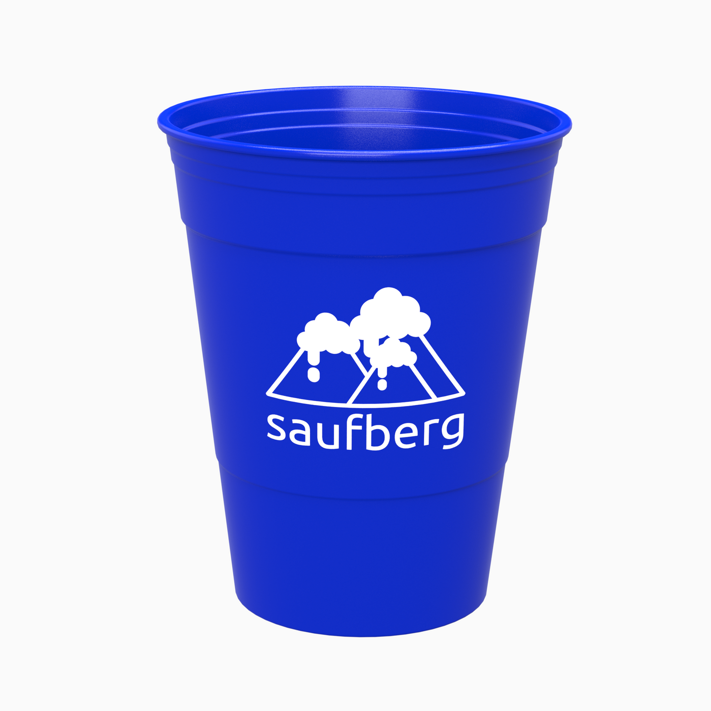 Bierpong-Set mit 22 blauen Mehrweg-Beerpong-Bechern aus Hartplastik und 6 Tischtennisbällen! Nachhaltig, Spülmaschinenfest und preiswert für jede Party.
